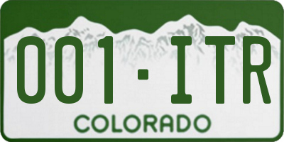 CO license plate 001ITR