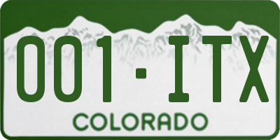 CO license plate 001ITX