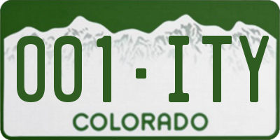 CO license plate 001ITY