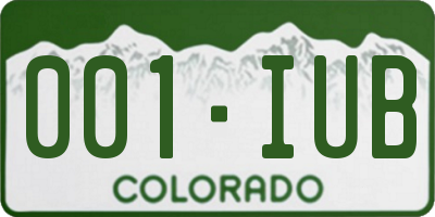 CO license plate 001IUB