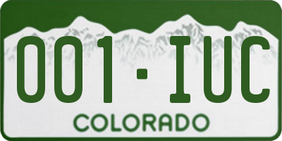 CO license plate 001IUC