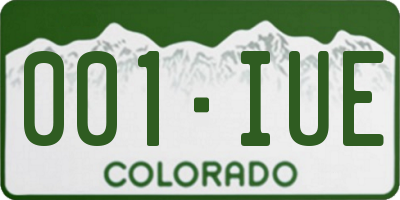 CO license plate 001IUE