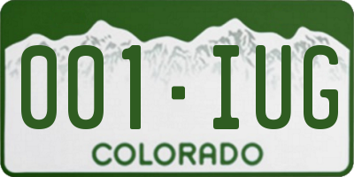 CO license plate 001IUG