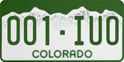 CO license plate 001IUO