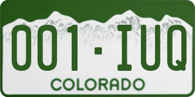 CO license plate 001IUQ