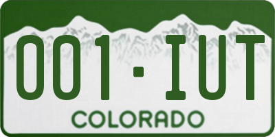 CO license plate 001IUT