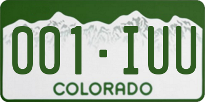 CO license plate 001IUU