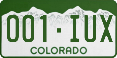 CO license plate 001IUX