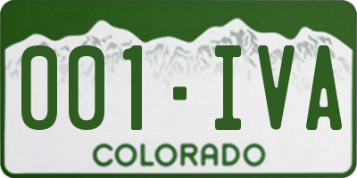 CO license plate 001IVA