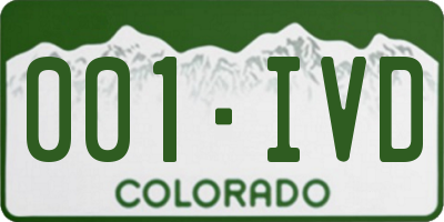 CO license plate 001IVD