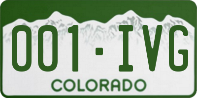 CO license plate 001IVG