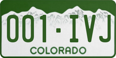 CO license plate 001IVJ