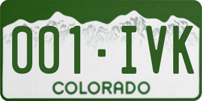 CO license plate 001IVK