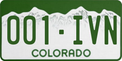 CO license plate 001IVN