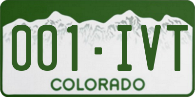 CO license plate 001IVT