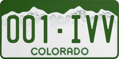 CO license plate 001IVV