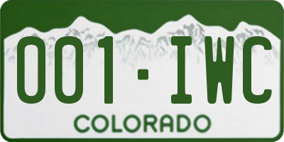 CO license plate 001IWC