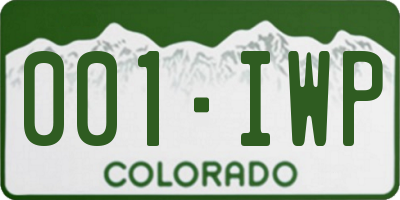 CO license plate 001IWP