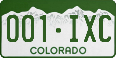 CO license plate 001IXC