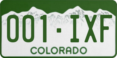 CO license plate 001IXF