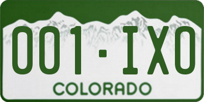 CO license plate 001IXO