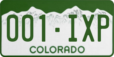 CO license plate 001IXP