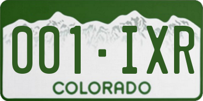 CO license plate 001IXR