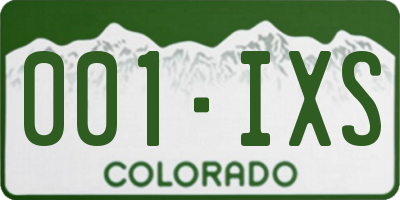 CO license plate 001IXS