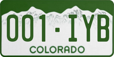 CO license plate 001IYB