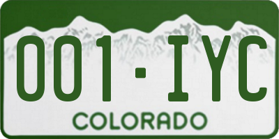 CO license plate 001IYC