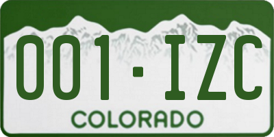 CO license plate 001IZC