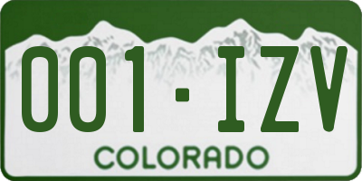 CO license plate 001IZV