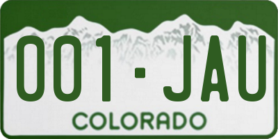 CO license plate 001JAU