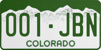 CO license plate 001JBN