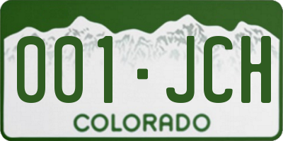 CO license plate 001JCH