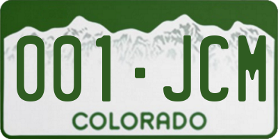 CO license plate 001JCM