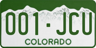 CO license plate 001JCU