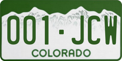 CO license plate 001JCW