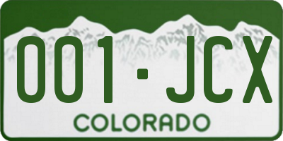 CO license plate 001JCX