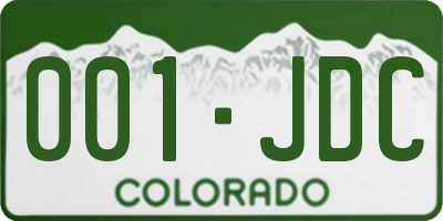 CO license plate 001JDC