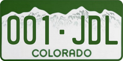 CO license plate 001JDL