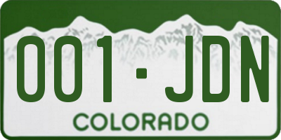 CO license plate 001JDN