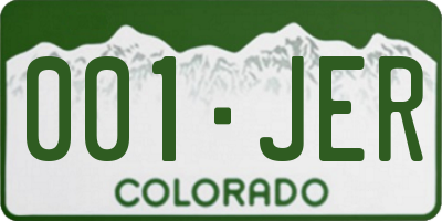 CO license plate 001JER