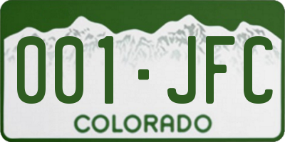 CO license plate 001JFC