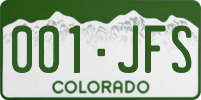 CO license plate 001JFS