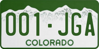 CO license plate 001JGA