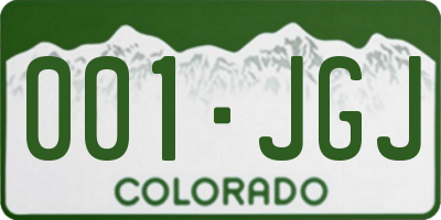 CO license plate 001JGJ