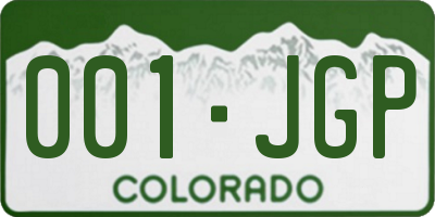 CO license plate 001JGP