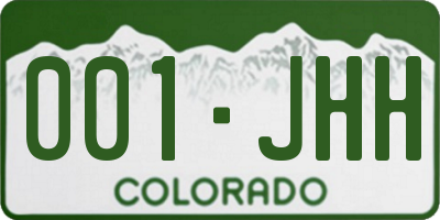 CO license plate 001JHH