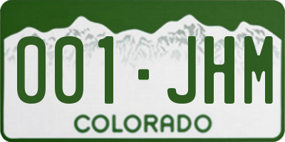 CO license plate 001JHM